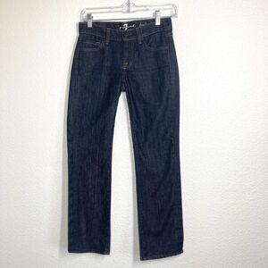 7 For All Mankind Jeans Womens 24 Blue Bootcut Stretch Denim Made USA Dark Wash